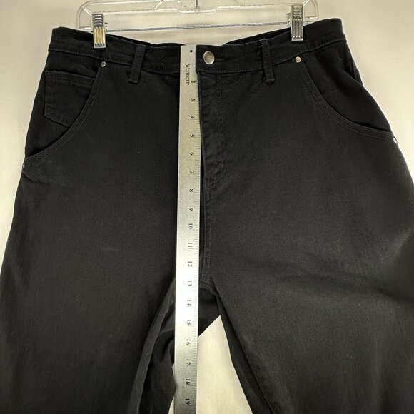 Farmers Market Tapered Jeans Womens 16 High Rise Stretch Denim Zip Button Black - Picture 9 of 13